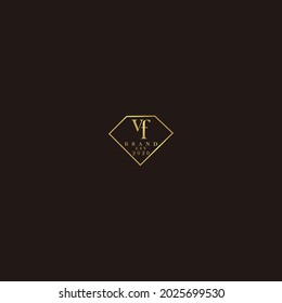 VF Logo inicial diamante de lujo ilustración de boda