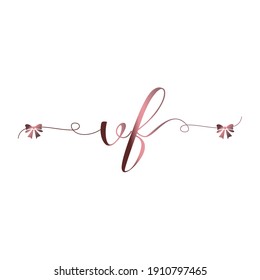 VF Logo inicial escritura a mano moderna moda de lujo