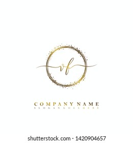 VF Initial luxury handwriting logo vector