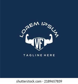 VF initial monogram for fitnes or gym logo with creative style design