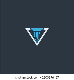 Monograma inicial de VF para ideas del logo de la firma de abogados con diseño de estilo de polígono creativo