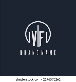 VF initial monogram logo with circle style dsign