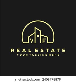 VF initials homes modern building company logo vector.eps