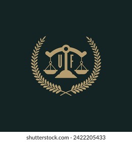 Iniciales de VF para el diseño de iconos de la firma de abogados imagen vectorial