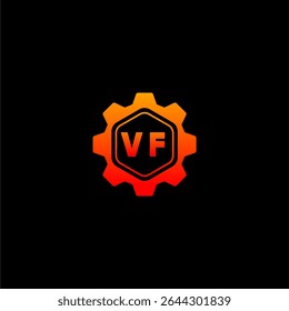 VF Initials Tech Logo Vector Art Icons and Graphics