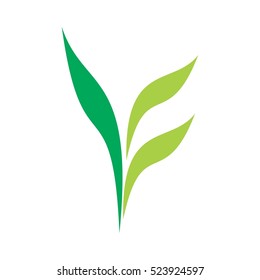 VF letter with leaf and grass logo vector