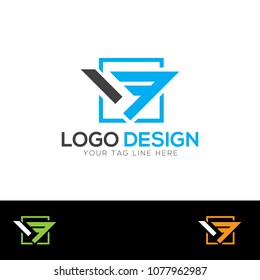 VF Letter Logo Design Template Vector
