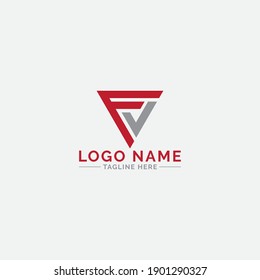 VF letter logo design vector template