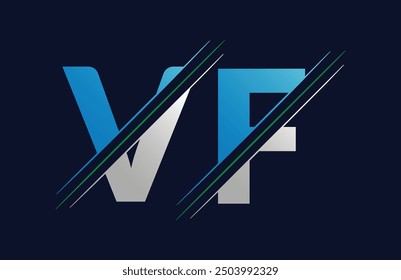 Plantilla de Vector de diseño de logotipo de carta VF.
