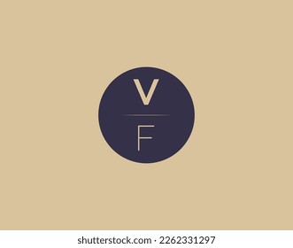 Letra VF diseño de logotipo elegante moderno imágenes vectoriales