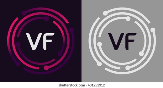 VF letters business logo icon design 