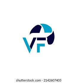 VF logo design. VE Professional letter logo design.