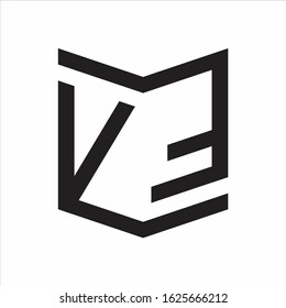 VF Logo Emblem Monogram With Shield Style Design Template Isolated On white Background