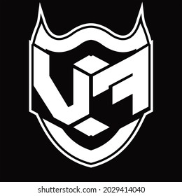 VF Logo monogram design isolated with shield shape design