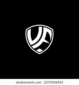 VF logo monogram emblem style with shield shape design template ideas