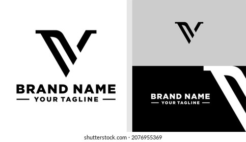 LUJO DE LOGOTIPO VF MONOGRAM LUXURA SIMPLE EDITABLE