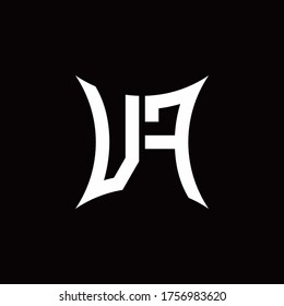 VF monogram logo with sharped shape design template isolated on black background