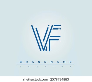 VF Technology Letter Logo Template. This tech letter logo is a graphic mark that uses letters to represent a technology company.
