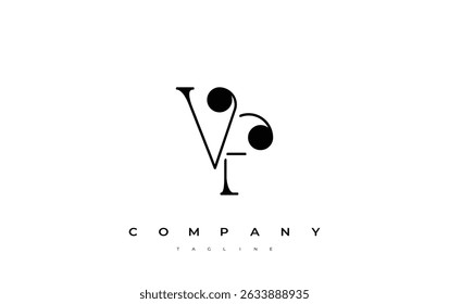 VF Typography Logo Design. Stylish monogram design depiction featuring the letters V and F combined in an artistic signature style, delivering a unique and creative visual representation.