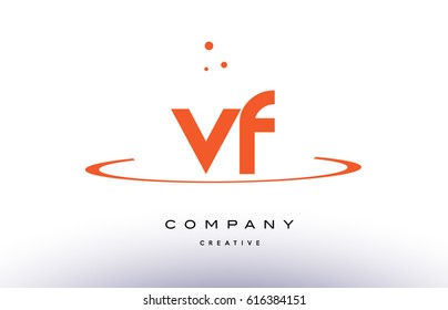 VF V F creative orange swoosh dots alphabet company letter logo design vector icon template