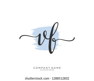 VF V F Initial handwriting logo template