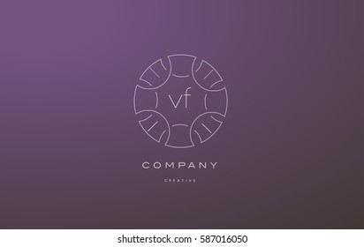 vf v f monogram lineart vintage retro flower alphabet company letter logo lowercase design creative vector icon template 