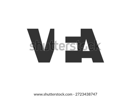 VFA logo design. Initial letter V F A bold font style for tech startups, consulting, corporate branding. Creative company name, headlines typography identity, trendy logotype. Vector illustration.