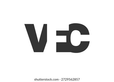 Diseño del logotipo de VFC. Letra inicial V F C estilo de letra en negrita para startups tecnológicas, consultoría, marca corporativa. Nombre creativo de la empresa, titulares de la tipografía, identidad, logotipo de moda. Ilustración vectorial.
