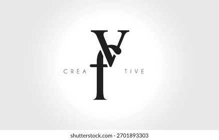 VFvf Elegant Serif Monogram Logo - Luxuriöses typografisches Kleinbuchstaben-Zeichen für modernes Branding