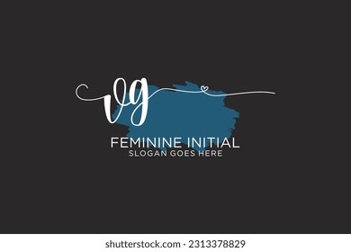 VG beauty monogram and elegant logo design handwriting logo of initial signature, wedding, fashion, floral and botanical with creative template.