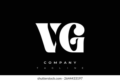 VG Creative Abstract Typography Logo Design. Elegant logo combining bold typography and creative shapes, ideal for branding and identity solutions.