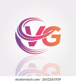 VG Creative Gradient Swirl Monogram Logo – Modern Abstract Letter mark Design for Professional Branding and Digital Identity