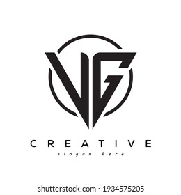 VG-Logo für kreative Buchstaben mit Gamming-Look