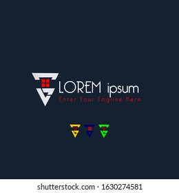 VG font logo design in the form of a house suitable for your business using illustration eps 10
