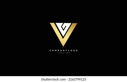 VG GV Abstract initial monogram letter alphabet logo design