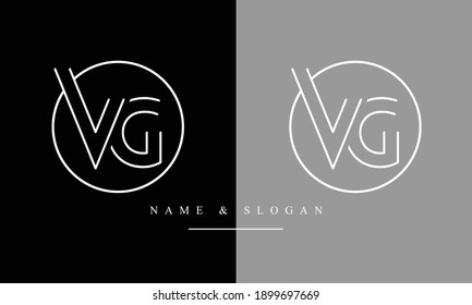VG GV abstract vector logo monogram template