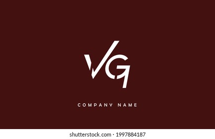 Monograma del logotipo VG, letras de alfabetos de GV