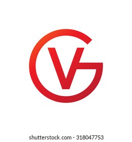 VG GV initial company circle G logo red