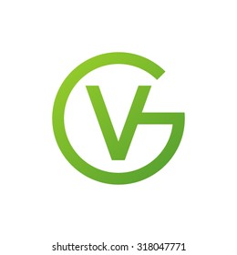 VG GV initial company circle G logo green