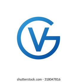 VG GV initial company circle G logo blue