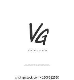 VG Escritura manual inicial o logotipo manuscrito para la identidad. Logo con firma y estilo dibujado a mano.