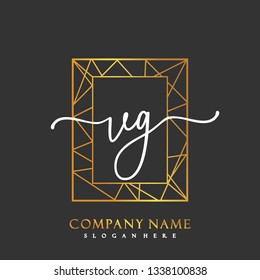 VG Initial Handwriting logo template vector