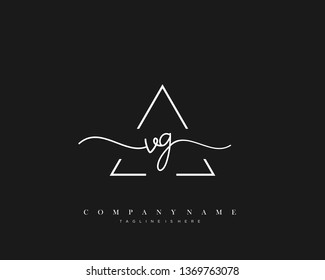 VG initial handwriting logo template vector