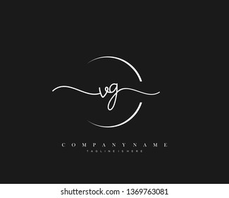 VG initial handwriting logo template vector