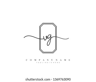 VG initial handwriting logo template vector