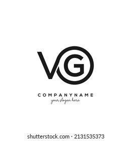 VG Initial letter logo inside circle shape inside rounded black and gold monogram