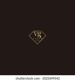 VG Logo inicial diamante de lujo ilustración de boda