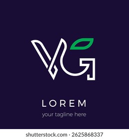 VG initial logo had an arrow and leaf shape concept.