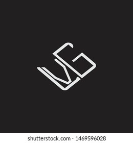 VG Initial Logo letters with rotate squere template
