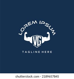 VG initial monogram for fitnes or gym logo with creative style design